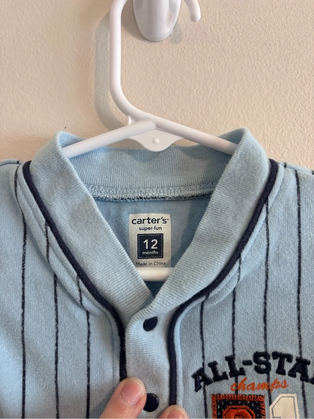 Vintage Carter's Light Blue All-Star Quarterback One-Piece